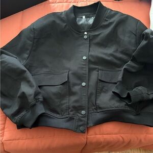 Elegant Black Women's Bomber Jacket